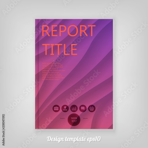 Abstract cover design with wonderful pink and purple gradient background, Brochure Report  Design. Corporate Leaflet Template