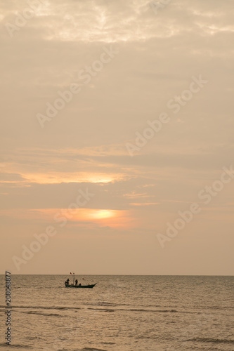 The boat in the sea during the sunset © findingnumo