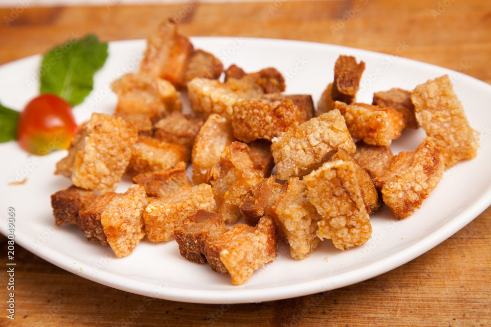 Crispy pork  - Thai food.
