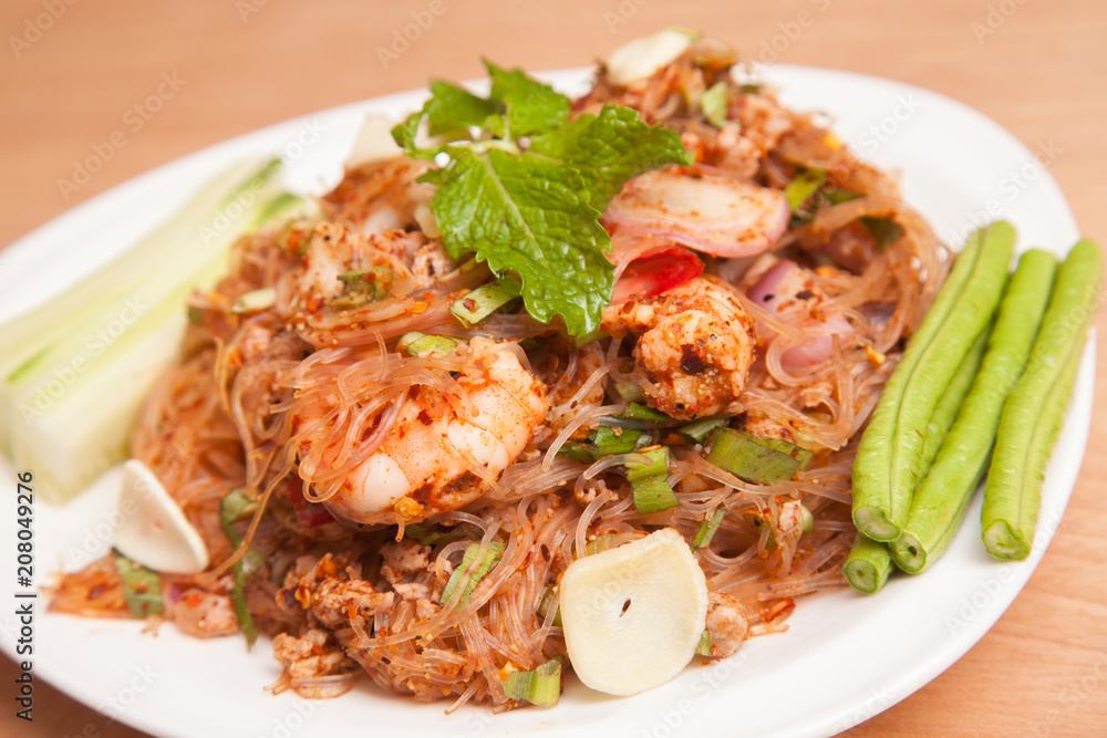 Spicy vermicelli shrimp - Thai food Spicy vermicelli shrimp - Thai food