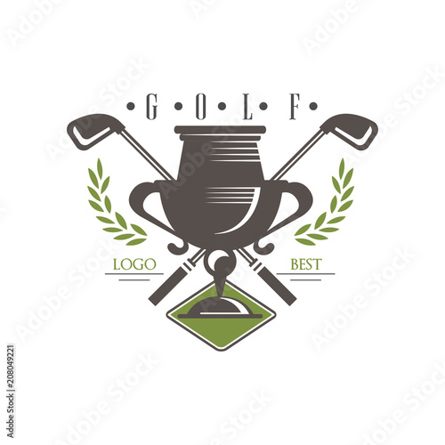 Golf logo best, retro label for golf championship, tournament, club, business card vector Illustration on a white background photo