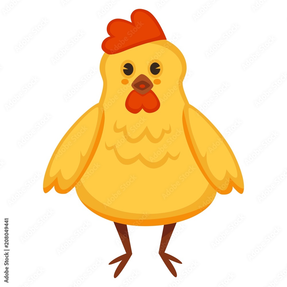 Vector cartoon chicken or yellow chick Vector cartoon chicken or yellow chick