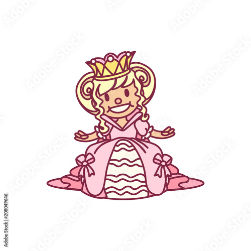 vector little princess girl, queen pop art pattern © Vetra Kori