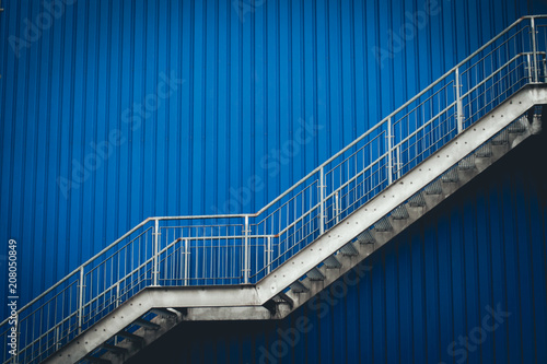 Stairs on Blue Wall