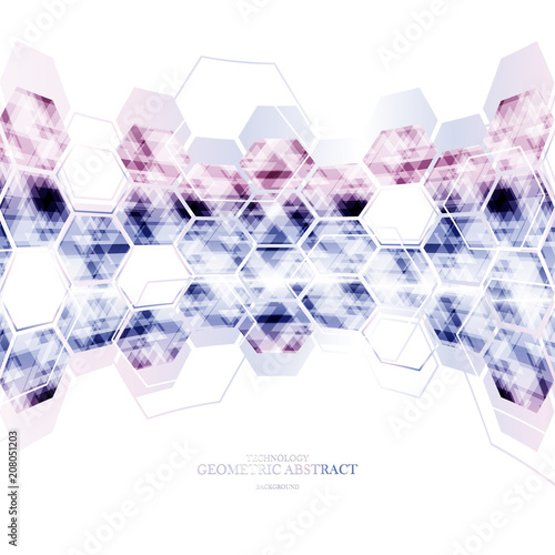 Abstract digital technology hexagonal surrounding space background vector
