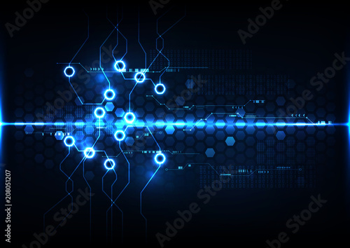 Abstract digital technology hexagonal operation board concept background vector