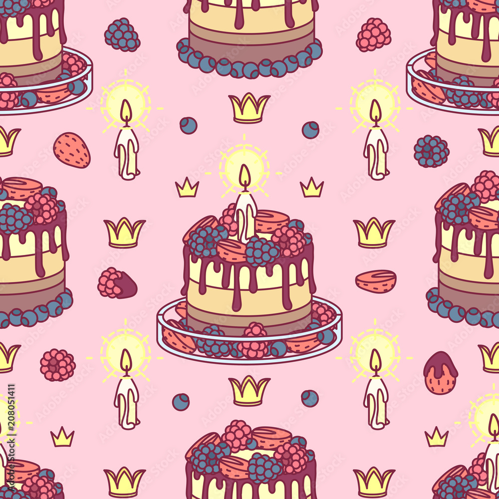vector seamless pattern Little Princess concept vector seamless pattern Little Princess concept