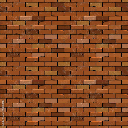 Wall of the brick. Decorative tiles.