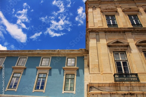 Old colorful and majestic facades in Lisbon