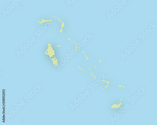 Karte der Bahamas mit Schatten