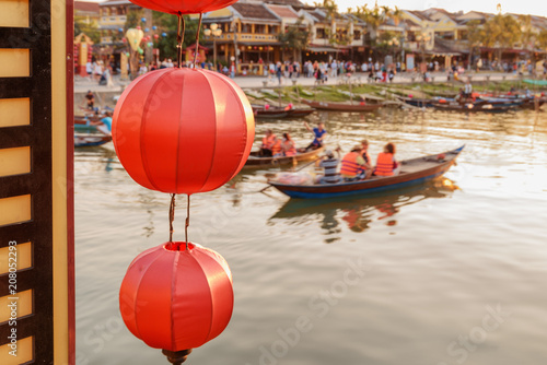 Traditional red silk lanterns in Hoi An Ancient Town, Vietnam