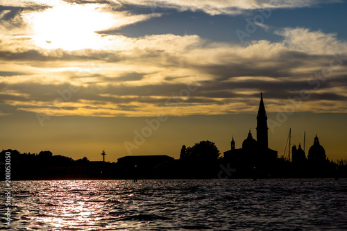 Sunset view of San Giorgio Maggiore in Venice