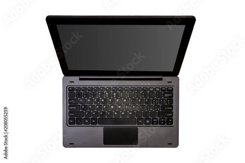 Laptop scontornato dall'alto