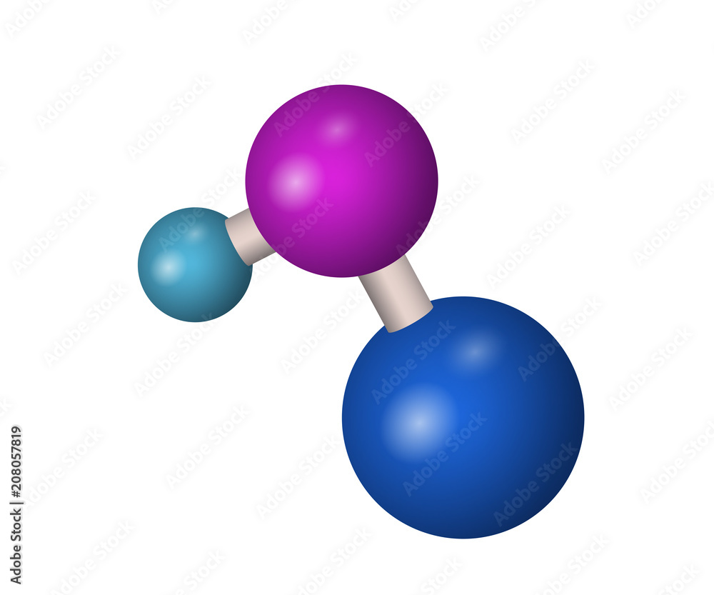 3D NaOH molecule. Sodium hydroxide. Chemistry vector illustration 3D NaOH molecule. Sodium hydroxide. Chemistry vector illustration
