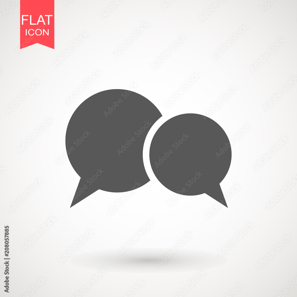 Speech bubble icon. Chat Flat vector. Comment icon. ON white background. Speech bubble icon. Chat Flat vector. Comment icon. ON white background.