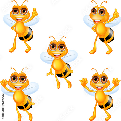 Cartoon bee collection set