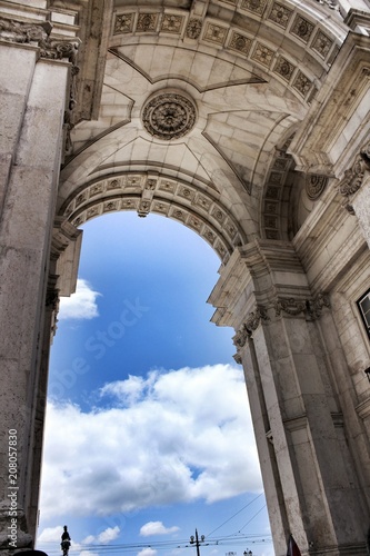 Beautiful dome of Arco da Rua Augusta in Lisbon