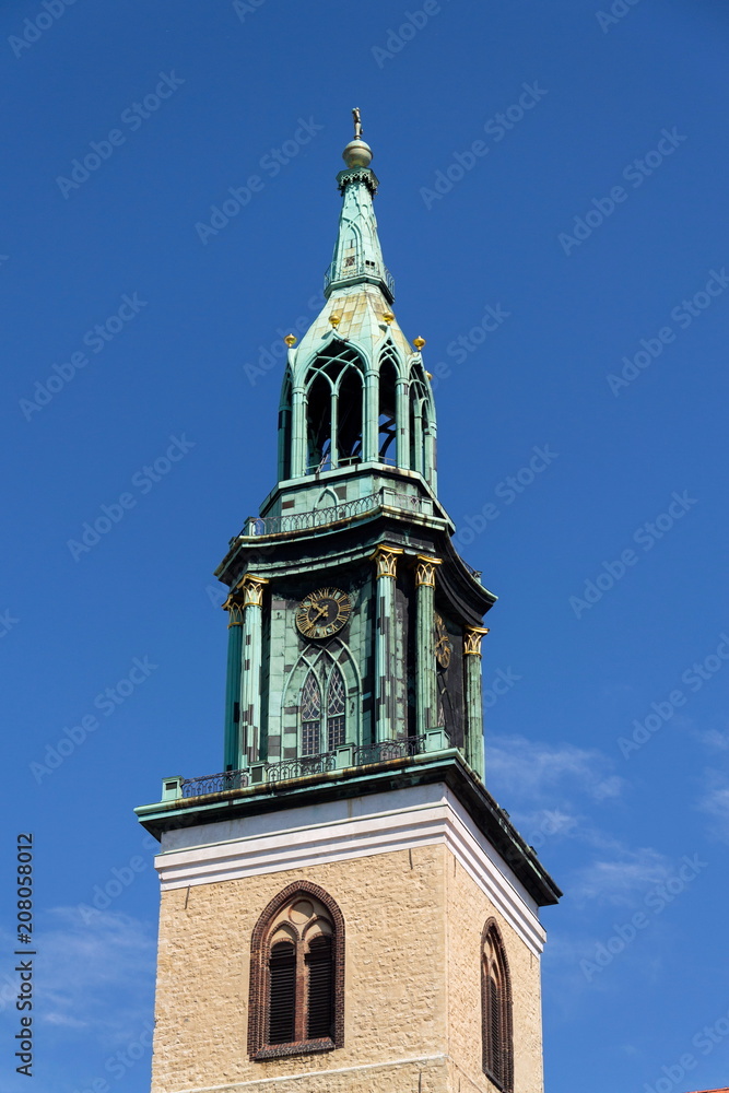 St. Marys Church, Marienkirche on Karl-Liebknecht-Strasse near Alexanderplatz in central Berlin, Germany
