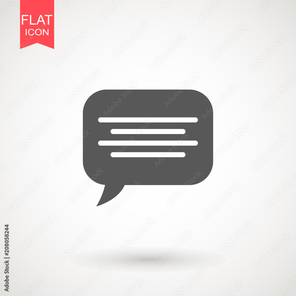 Speech bubble icon. Chat Flat vector. Comment icon. ON white background. Speech bubble icon. Chat Flat vector. Comment icon. ON white background.