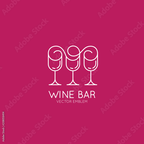 Vector logo design element and icon for wine