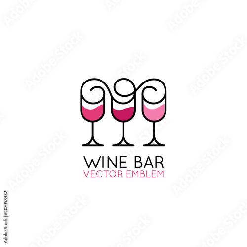 Vector logo design element and icon for wine