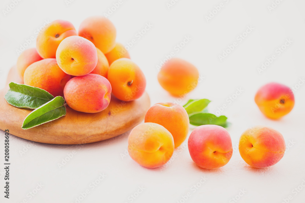 fresh apricots on white background fresh apricots on white background