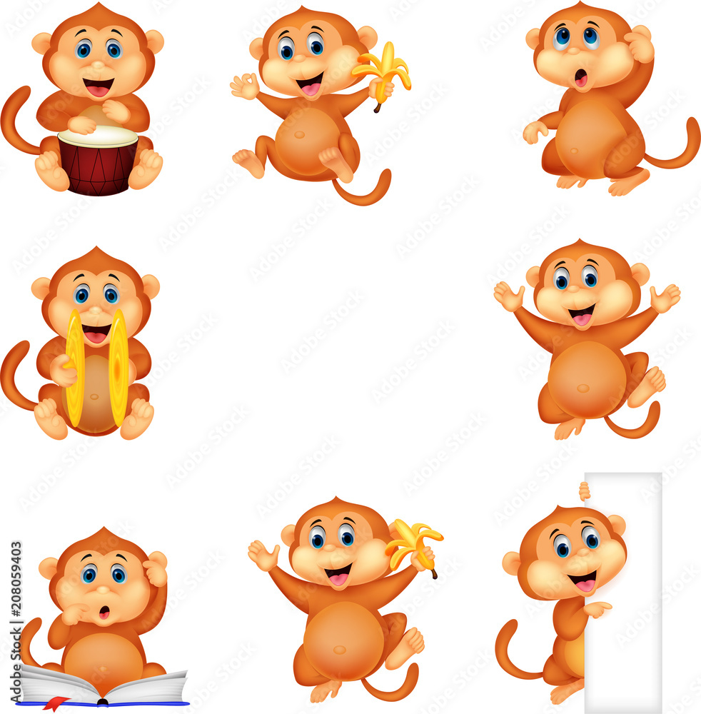 Cartoon monkey collection set Cartoon monkey collection set