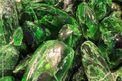 green chrome-diopside mineral