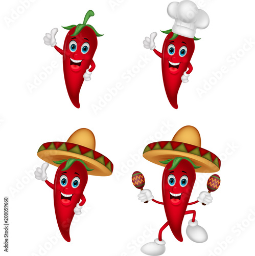 Cartoon chili collection set