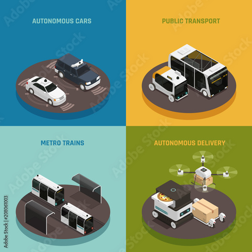 Autonomous Vehicles Isometric Design Concept