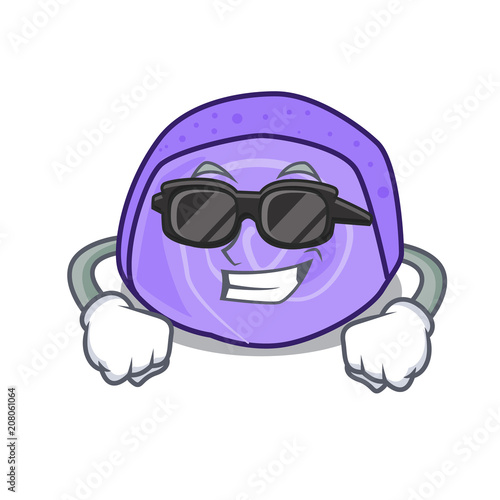 Super cool blueberry roll cake character cartoon