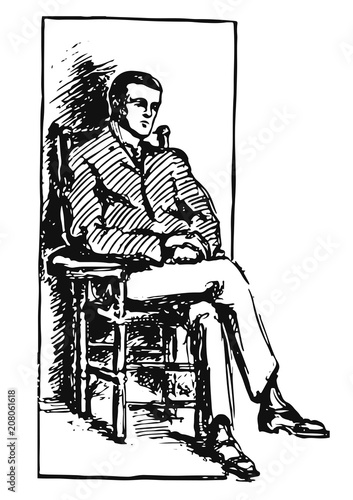 Man is sitting  #vector #isolated - Mann sitzt