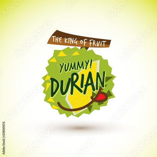 Durian logo concept. king of fruit. Yummy fruit - vector