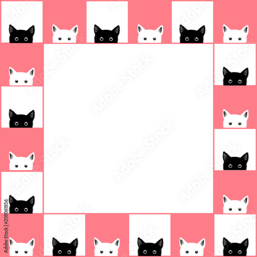 Black White Cat Chess board...