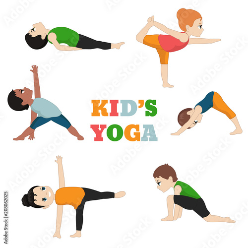 Kids doing yoga.