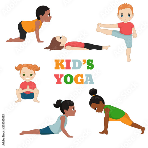 Kids doing yoga.