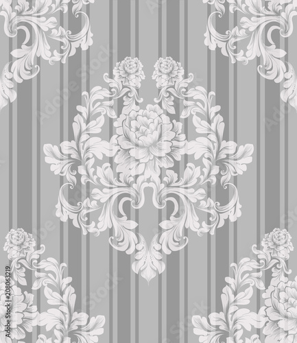 Vintage ornament pattern Vector. Baroque classic background. Royal victorian ...