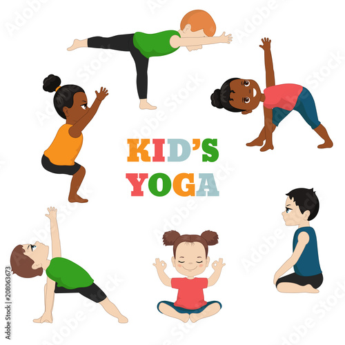 Kids doing yoga.