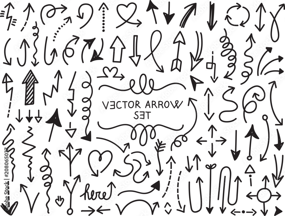 Hand draw arrow vector set 4