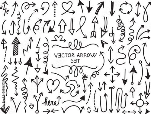 Hand draw arrow vector set 4 photo