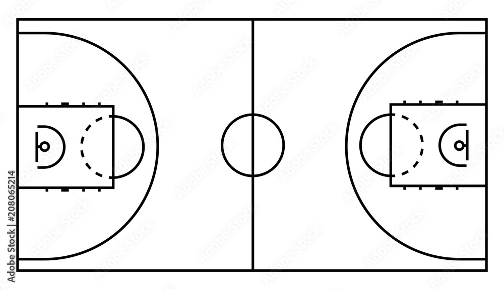 basketball arena.marking of basketball arena. vector textures Stock