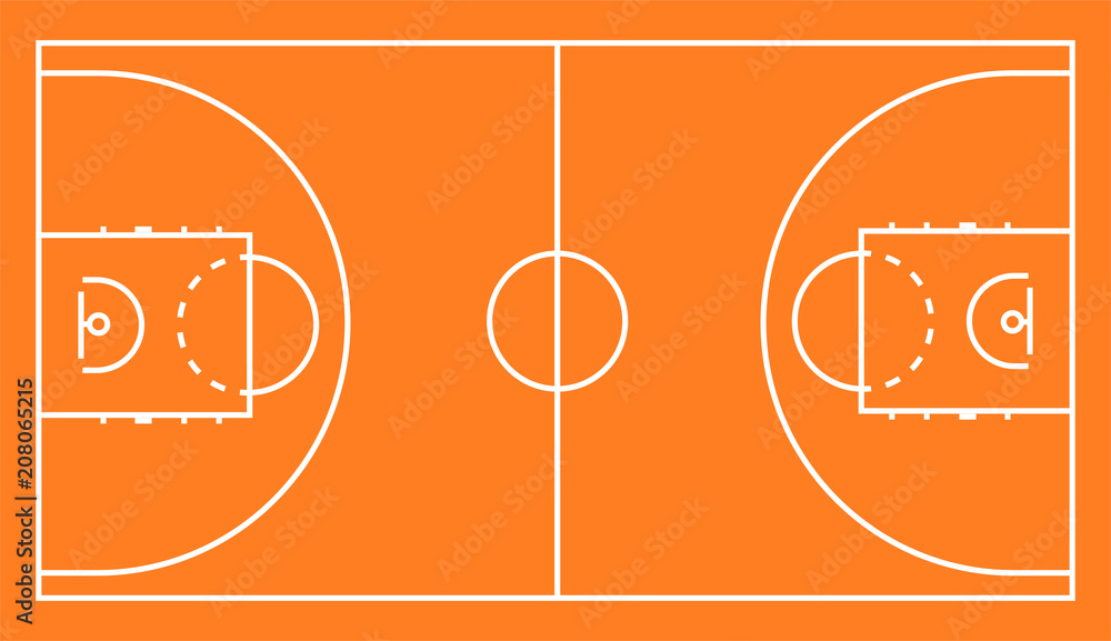 basketball arena.marking of basketball arena. vector textures Stock
