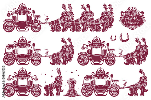 vector Cinderella carriage for little princess