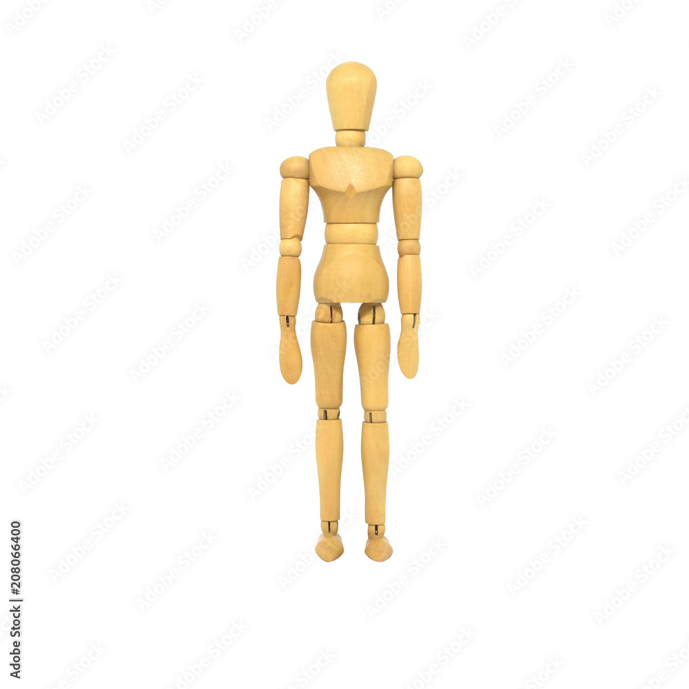 Wooden Manikin Action Model Human on a white background and Clipping path. Wooden Manikin Action Model Human on a white background and Clipping path.