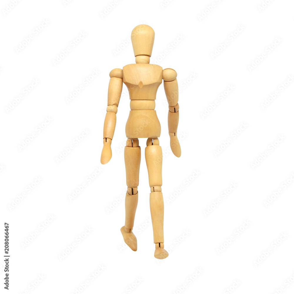 Wooden Manikin Action Model Human on a white background and Clipping path. Wooden Manikin Action Model Human on a white background and Clipping path.