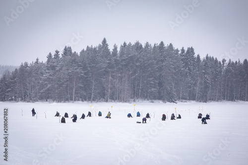 Ice fishing competition. Sotkamo, Finland. © ville