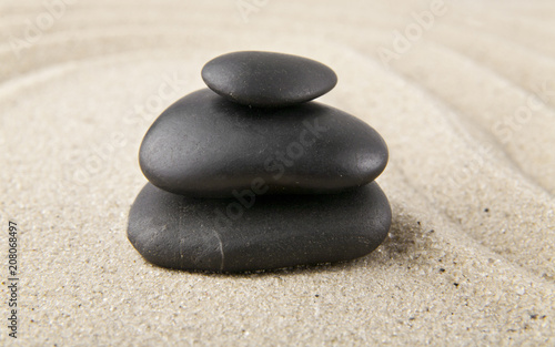 stones on sand for relaxation as background