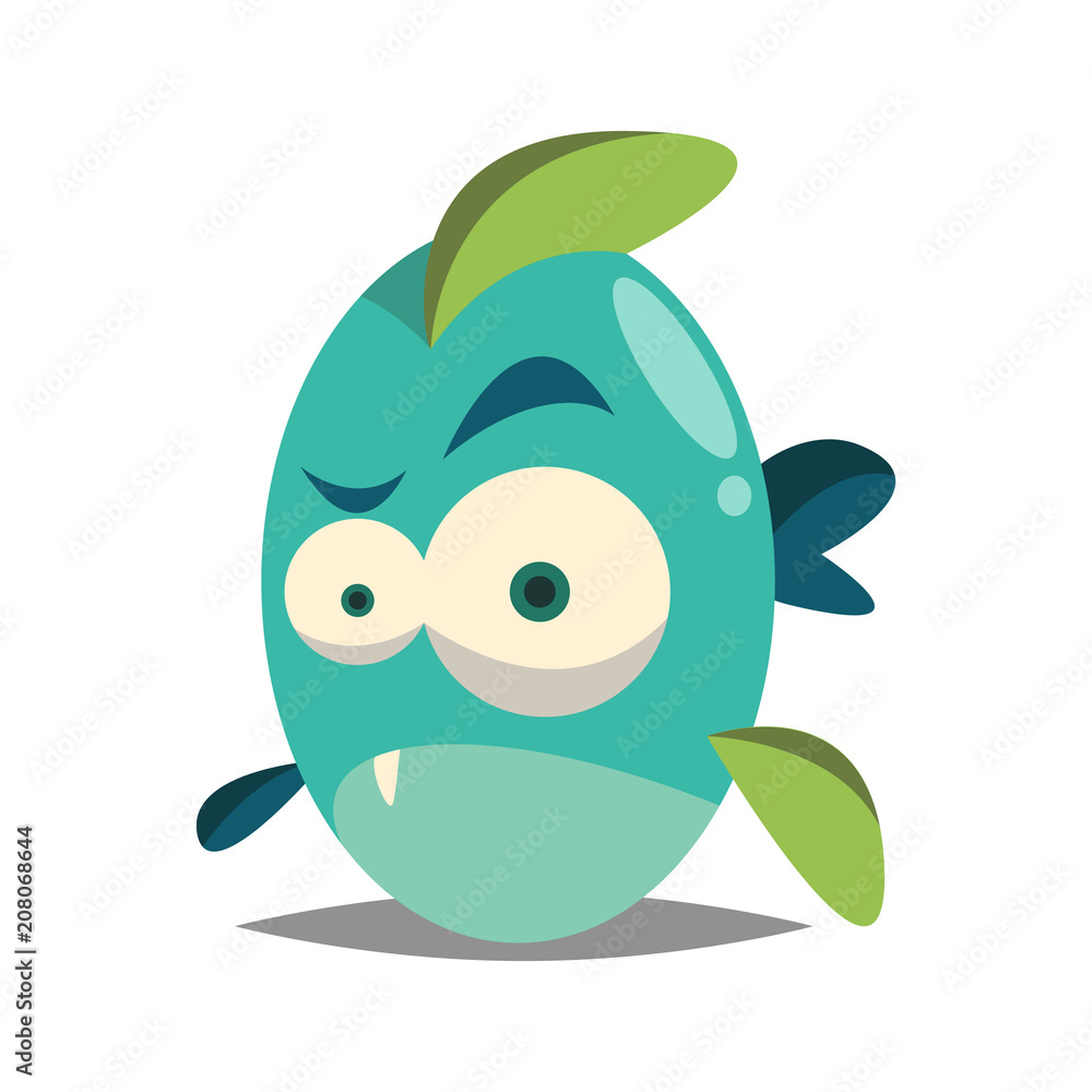 Obraz premium Cartoon piranha.Vector illustration.