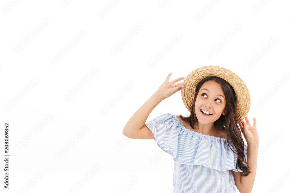 Pretty cute girl standing isolated Pretty cute girl standing isolated