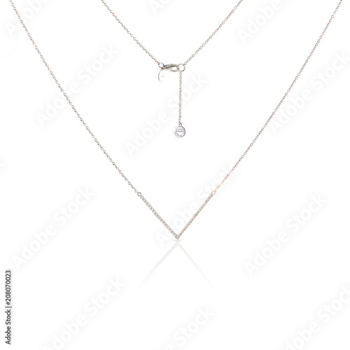 Wallpaper Mural Silver pendant on a chain isolated on a white background Torontodigital.ca